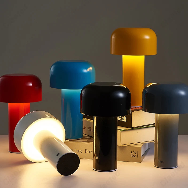 Italian Mushroom Lamp: Stylish Cordless Touch Rechargeable Light